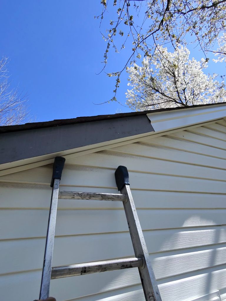 Gutter repair in progress